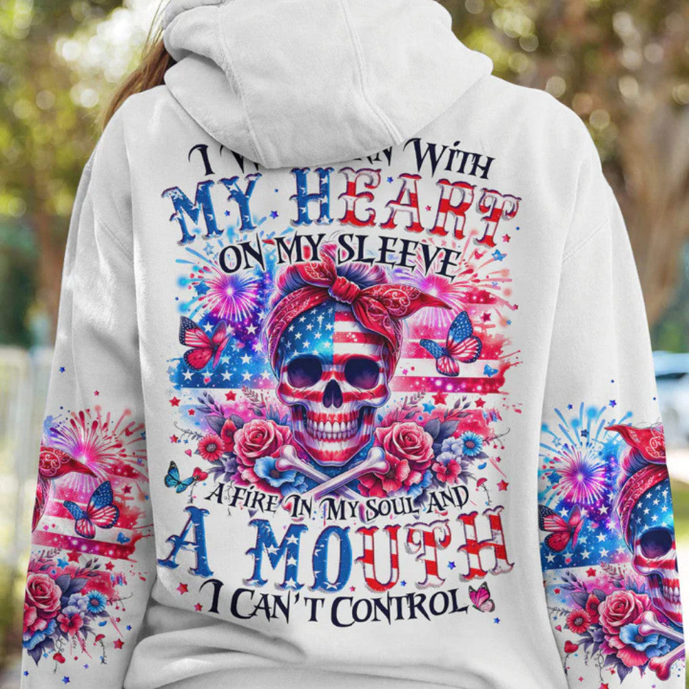 A Mouth I Can’t Control Messy Bun Skull Hoodie Skull Merch Ideas For Motherâ€?Day Gifts