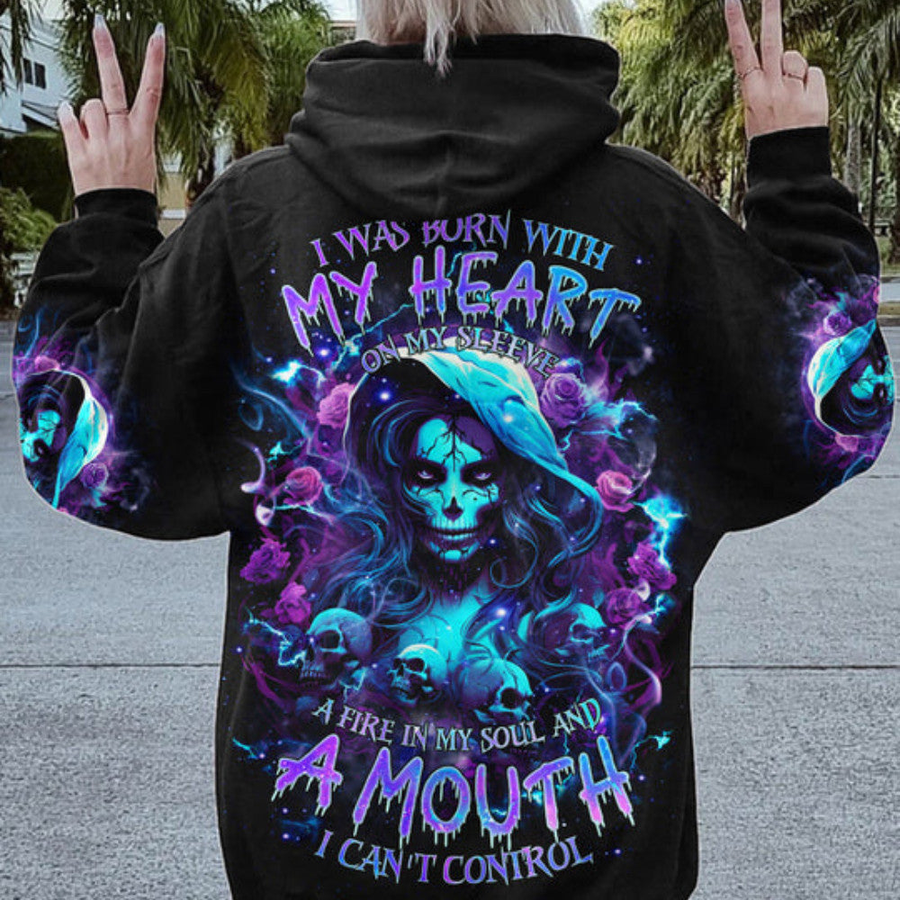 A Mouth I Can’t Control Skull Lady Rose Hoodie Ladies Clothing Gifts For Mom From Daughter